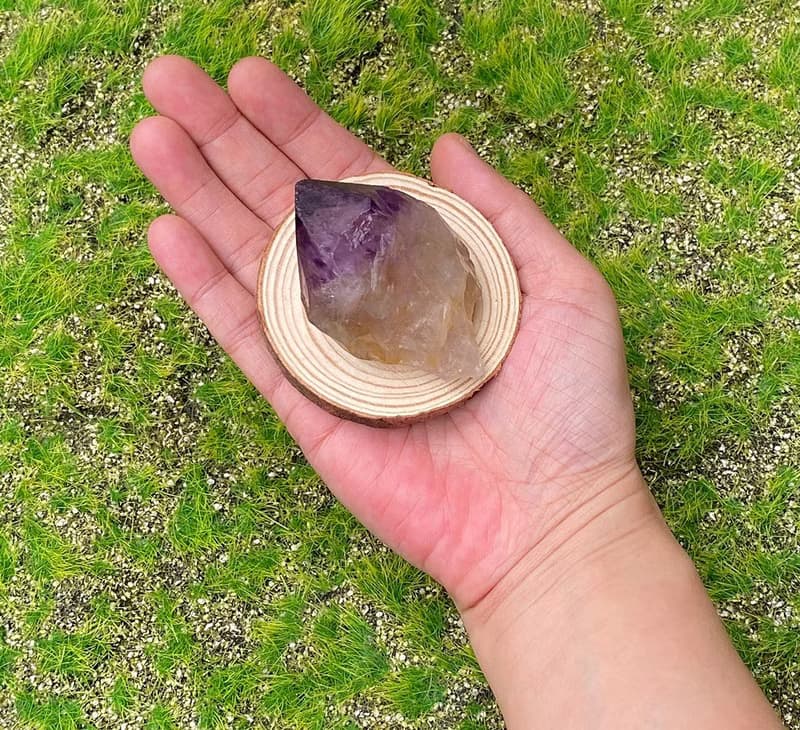 能量礦石-天然彩虹紫晶骨幹 冥想 療癒 避邪化煞 吸收負能量