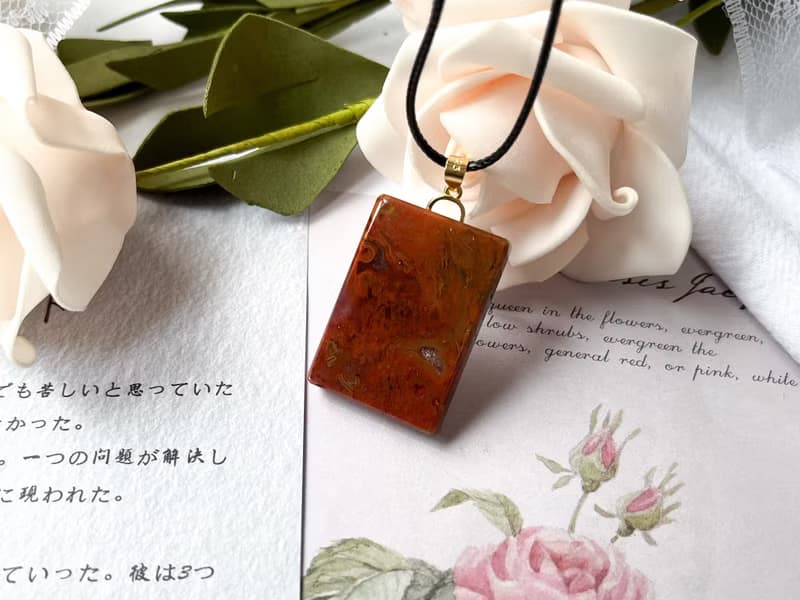 【一物一圖】天然戰國紅瑪瑙無事牌 S925銀扣連皮繩