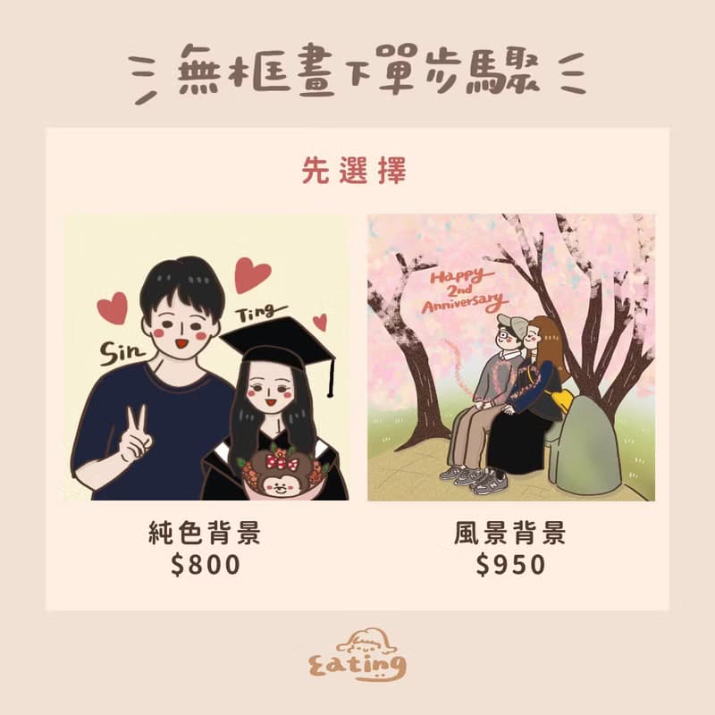 似顏繪無框畫