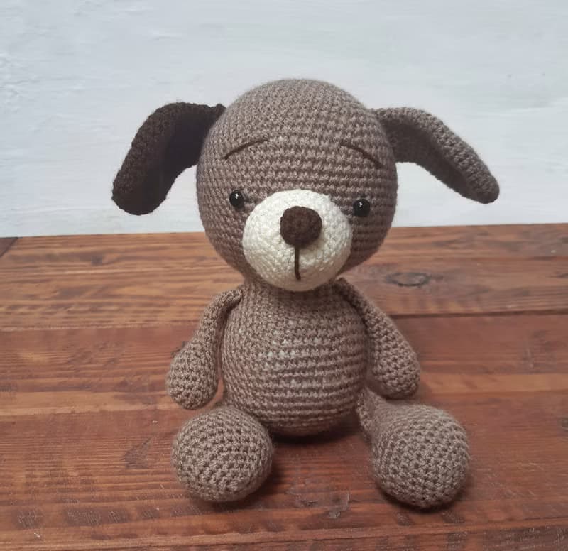 Hand Crochet Funny Dog Stuffed Toys Animals Knit Amigurumi Gift