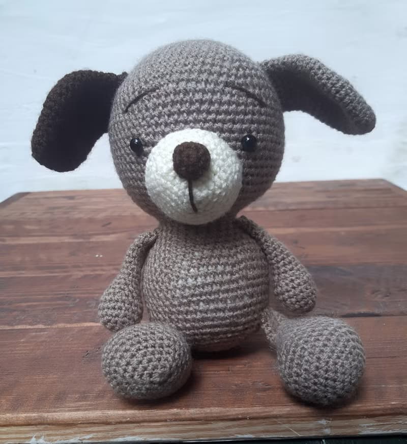 Hand Crochet Funny Dog Stuffed Toys Animals Knit Amigurumi Gift