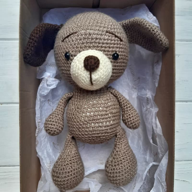 Hand Crochet Funny Dog Stuffed Toys Animals Knit Amigurumi Gift