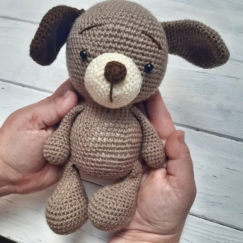 Hand Crochet Funny Dog Stuffed Toys Animals Knit Amigurumi Gift