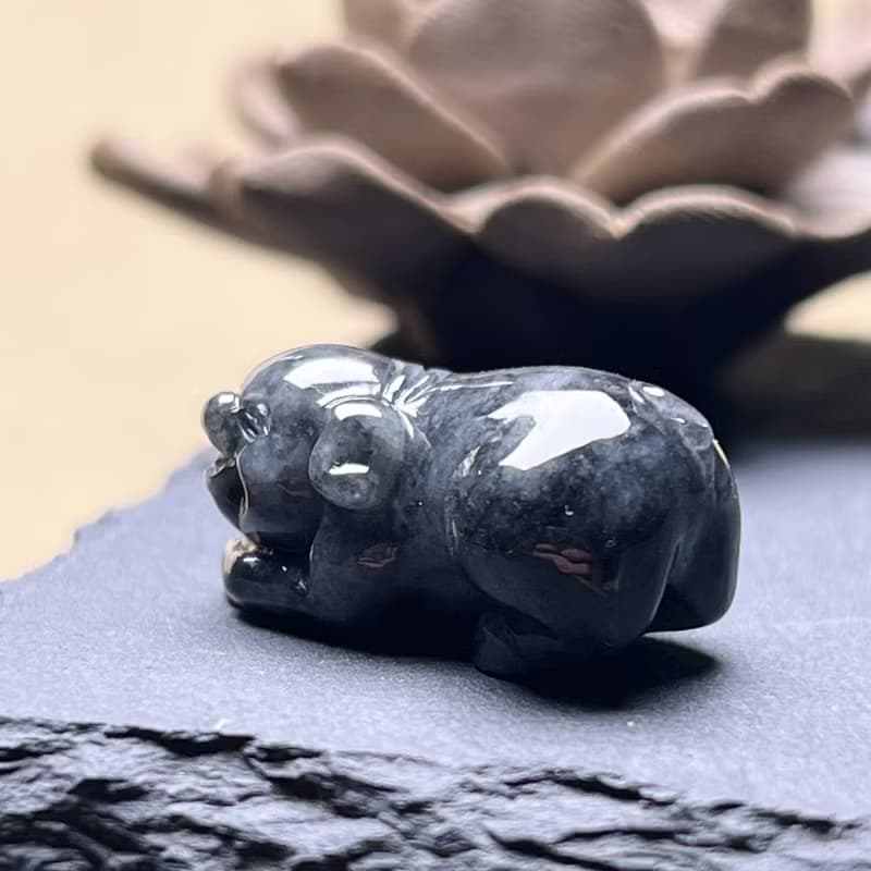 烏雞翡翠豬 | 天然緬甸A貨翡翠 | 送禮