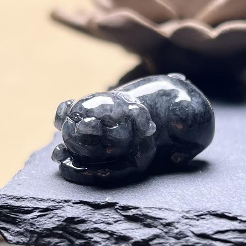 烏雞翡翠豬 | 天然緬甸A貨翡翠 | 送禮
