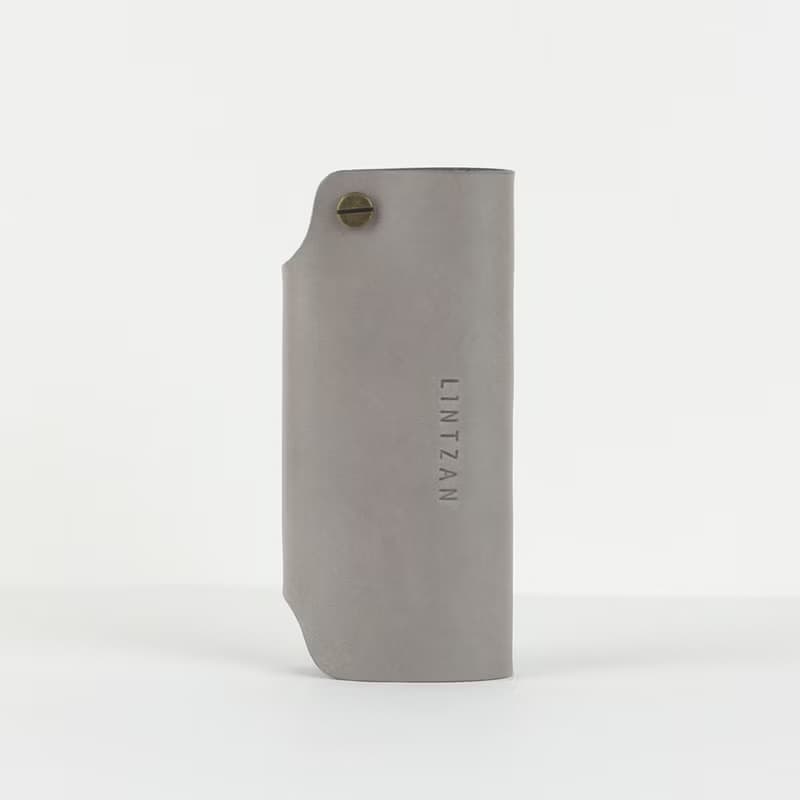 皮革鑰匙包/鑰匙圈 -- 大象灰