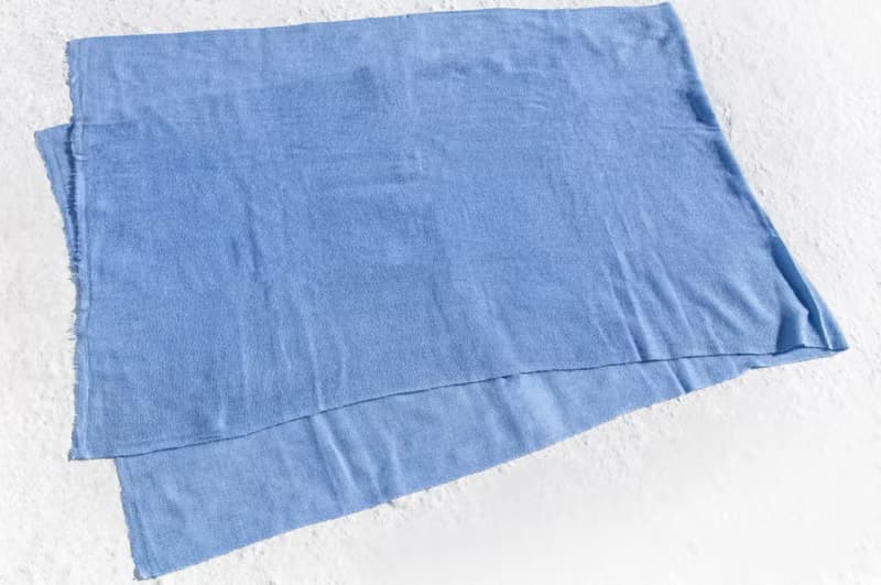 喀什米爾羊絨 羊絨圍巾 編織圍巾 手工編織 喀什米爾Cashmere/羊絨圍巾/純羊毛圍巾披巾/戒指絨披肩生日-天空藍色