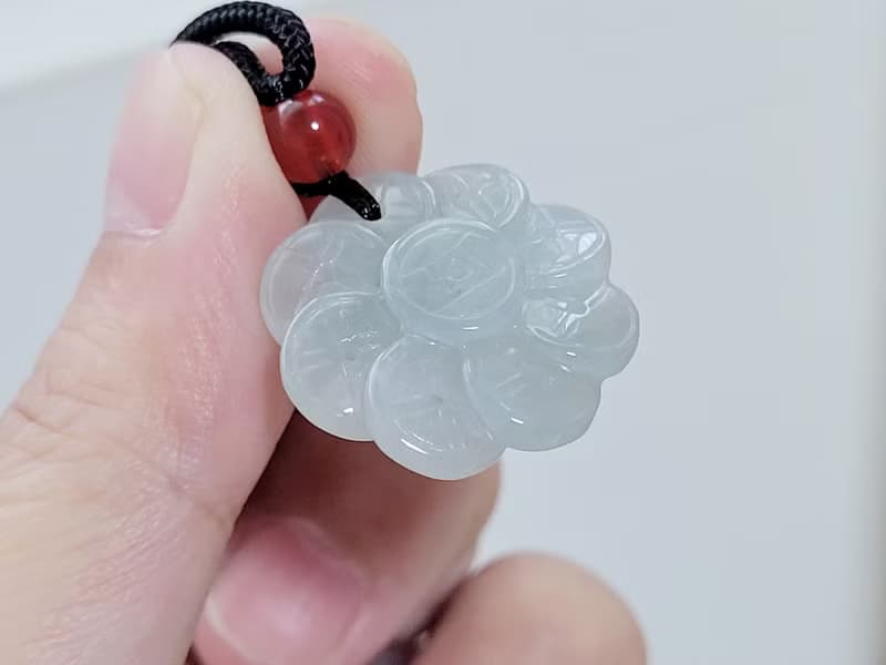 【親翠】天然翡翠 冰藍綠有錢花銅錢花朵調節式繩鏈 | 特殊題材