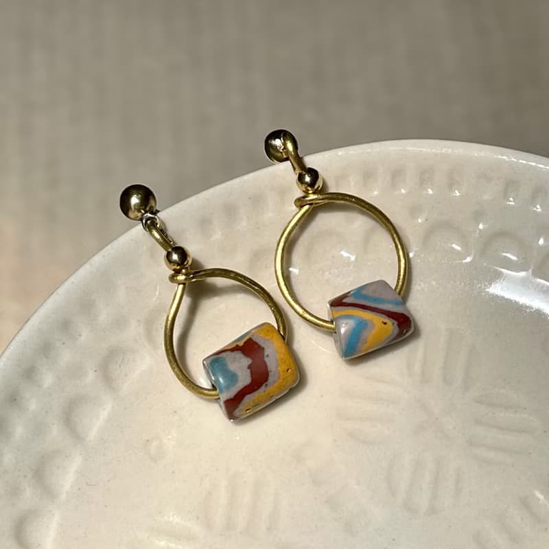 老林雜貨 | 陶珠耳環 (針式 / 夾式)