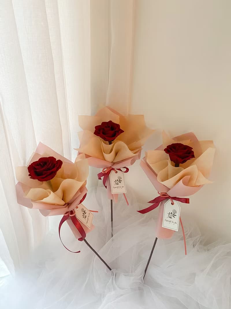 永生花 / 單枝永生玫瑰花束 / 情人節花束