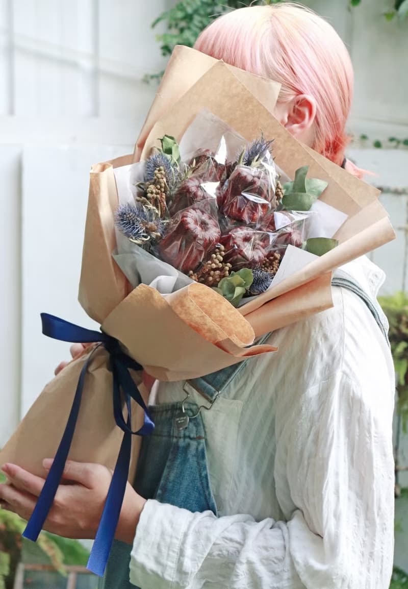 - 可麗露花束 - 乾燥花 x 甜點 花束 (台中可自取)