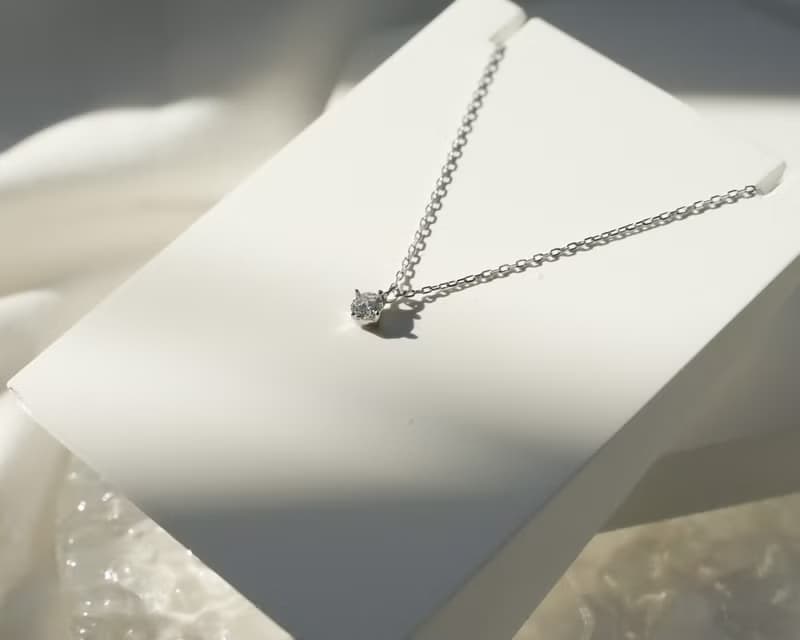 永恆經典 單鑽耳環耳夾 項鍊禮盒 925純銀飾品