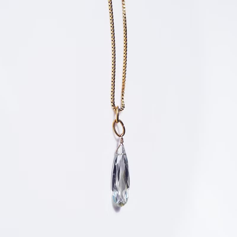 3WAY 宝石によるヤマボウシのネックレス・サージカルステンレス・スライド60cm　山法師