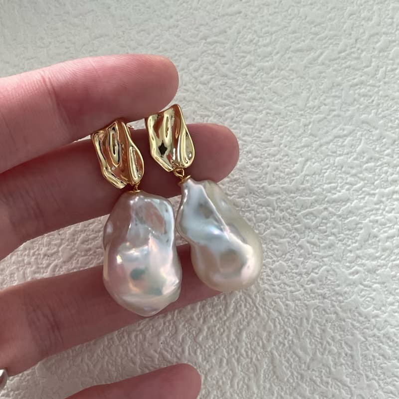Golden Coins Baroque Pearl Earring 金币巴洛克珍珠耳钉