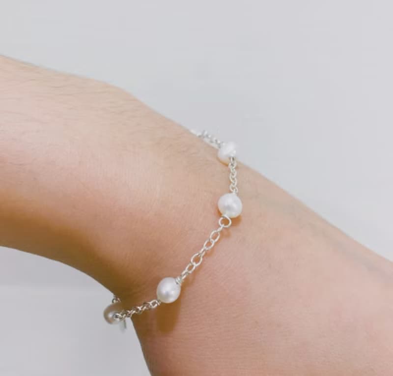 拾銀 | 月光溫柔純銀手鍊 | 天然淡水珍珠