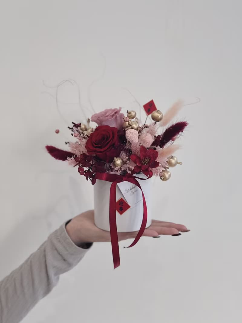 【永生玫瑰花盆花】• 情人節禮物/生日禮物/永生花/永生玫瑰花