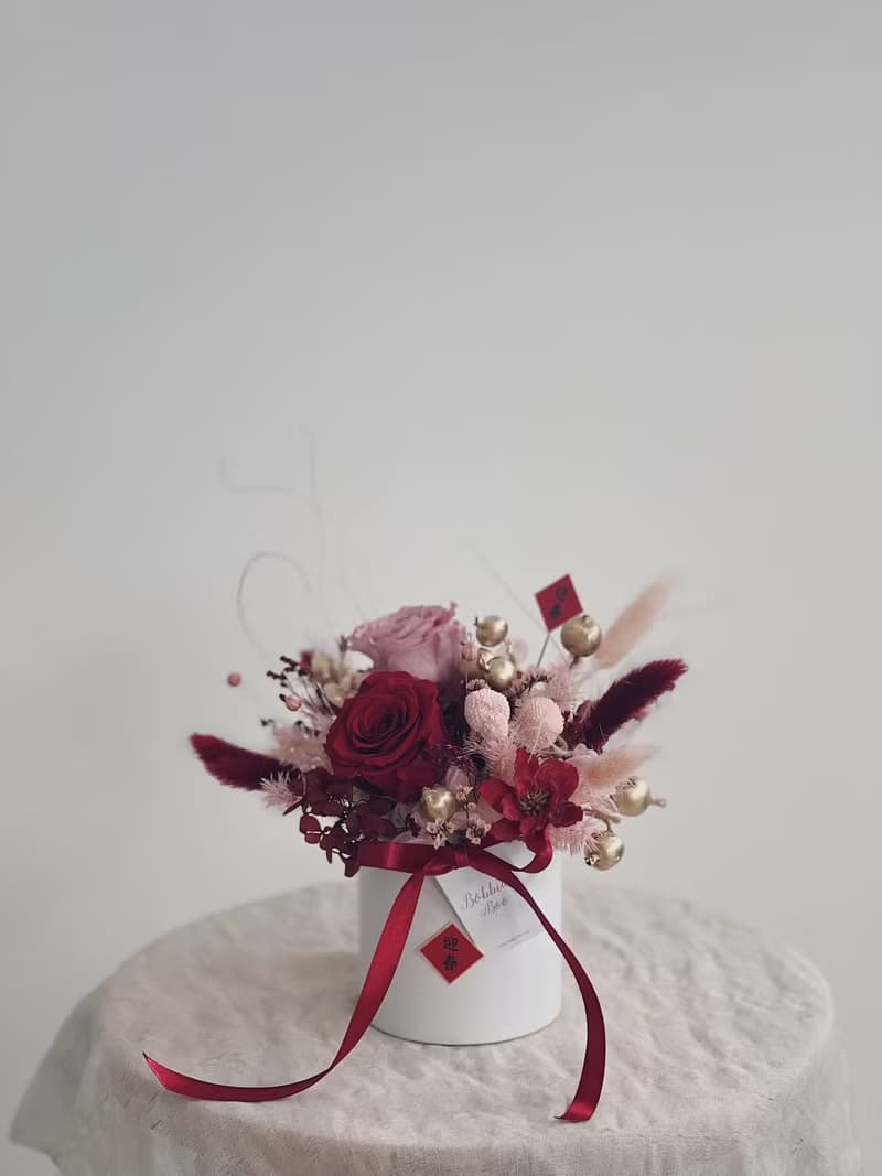 【永生玫瑰花盆花】• 情人節禮物/生日禮物/永生花/永生玫瑰花