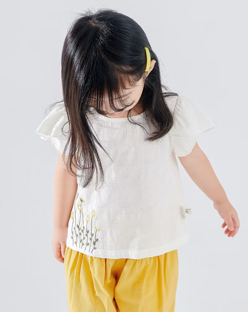 【出清優惠】簡約刺繡娃娃衫 白/綠