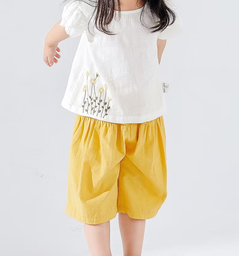 【出清優惠】簡約刺繡娃娃衫 白/綠