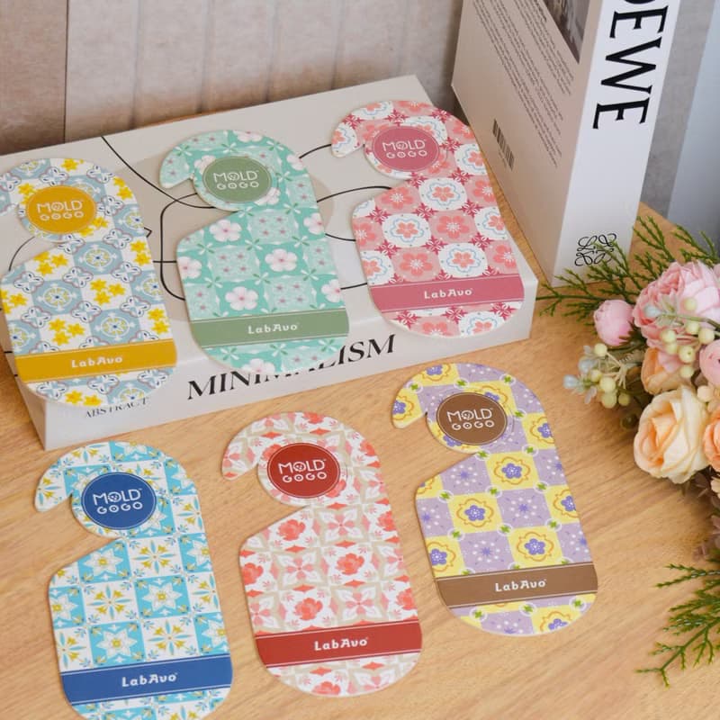 MoldGoGo 防霉香氛吊卡 | 花磚款_6片組 | MIT 專利防霉技術