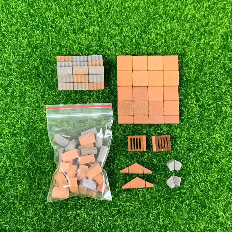 【DIY材料組合包】小庭院/小磚塊模型/迷你紅磚/台灣傳統築