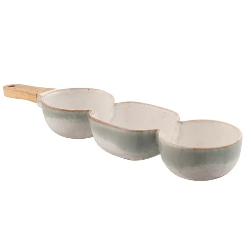 愛爾蘭Belleek Living 海霧窯變釉 陶瓷造型點心碗+竹把柄