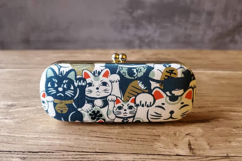 吉祥 招財貓 眼鏡盒 口金盒 筆盒 口金眼鏡盒 貓咪