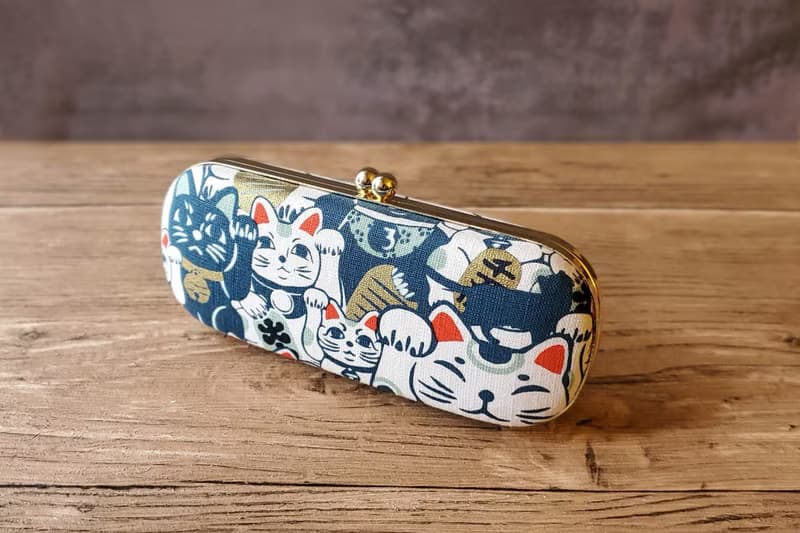 吉祥 招財貓 眼鏡盒 口金盒 筆盒 口金眼鏡盒 貓咪