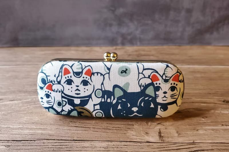 吉祥 招財貓 眼鏡盒 口金盒 筆盒 口金眼鏡盒 貓咪