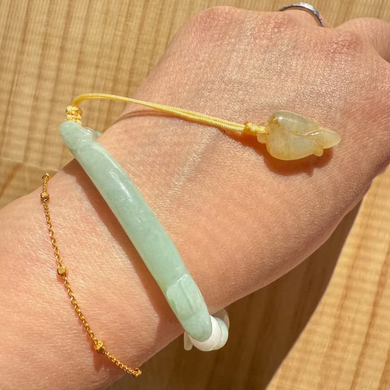 手工編織翡翠手鍊 — 晨光疊翠