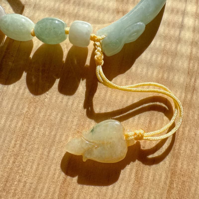 手工編織翡翠手鍊 — 晨光疊翠