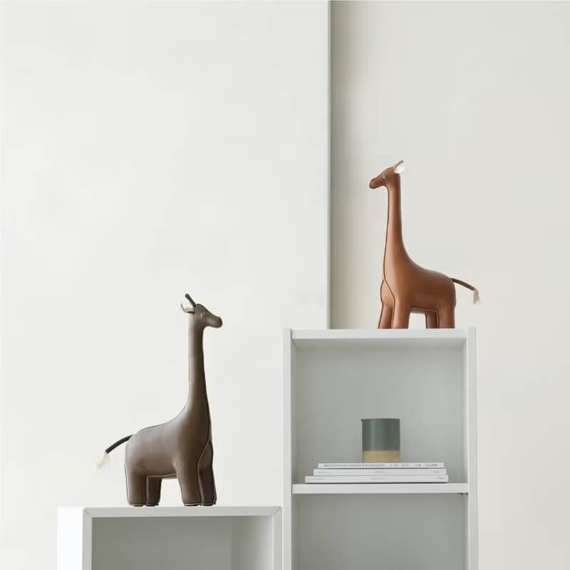 【書擋】長頸鹿 Giraffe 皮革動物擺飾  | 入厝禮物