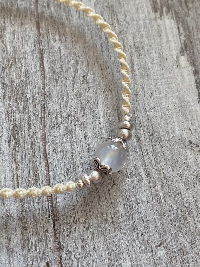 蕾絲編織系列 藍月光純銀編織手鍊 南美蠟線編織 腳鍊