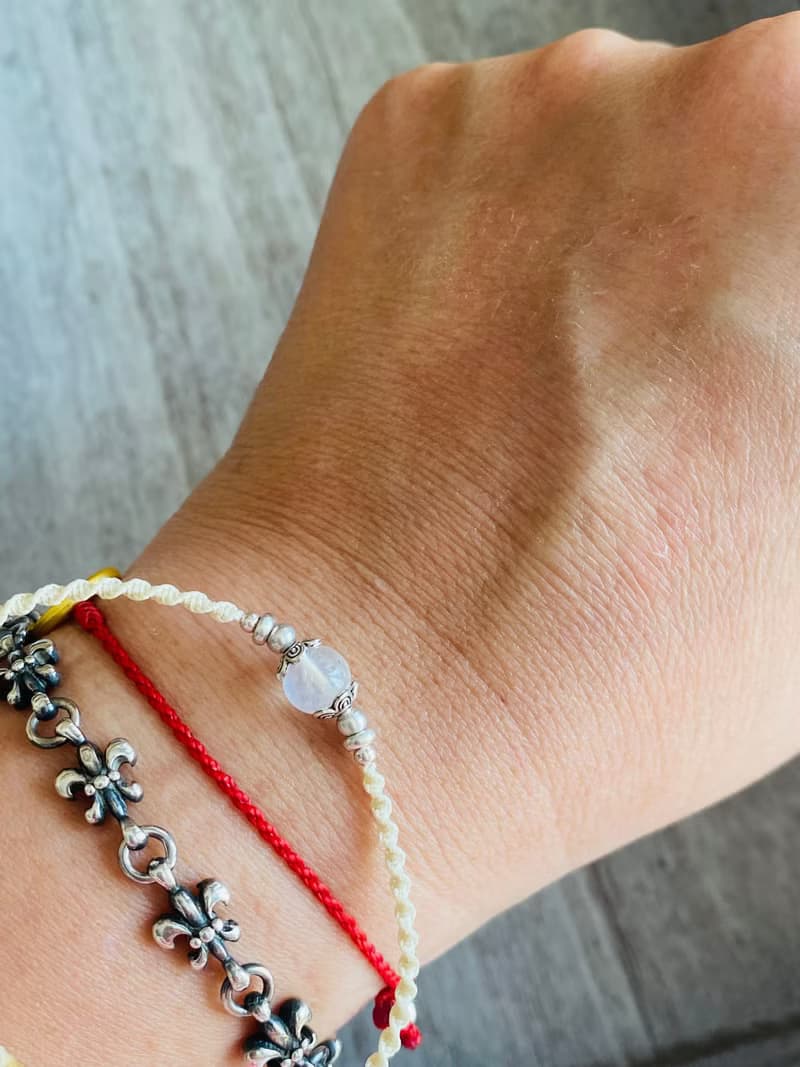 蕾絲編織系列 藍月光純銀編織手鍊 南美蠟線編織 腳鍊