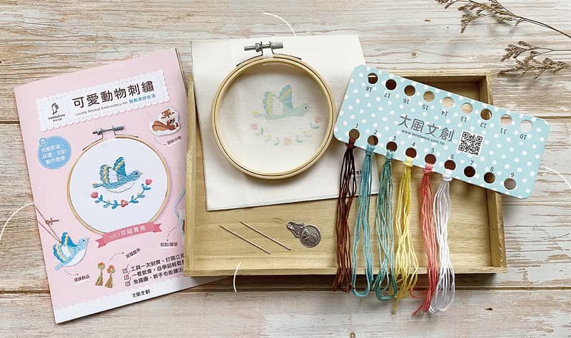 可愛動物刺繡材料套組系列-幸福青鳥