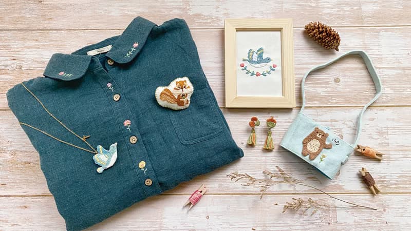 可愛動物刺繡材料套組系列-幸福青鳥