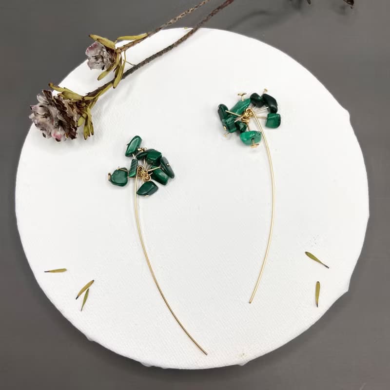 黑髮晶14kgf耳環 流星許願 情人節禮物 天然石耳環 改耳夾