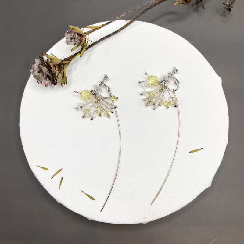 黑髮晶14kgf耳環 流星許願 情人節禮物 天然石耳環 改耳夾