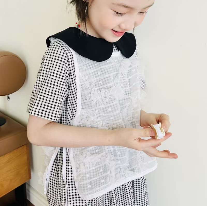 白色蕾絲花外搭背心 / 童裝 親子裝