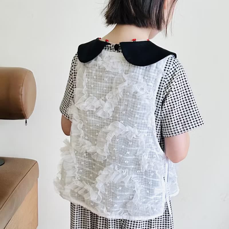 白色蕾絲花外搭背心 / 童裝 親子裝