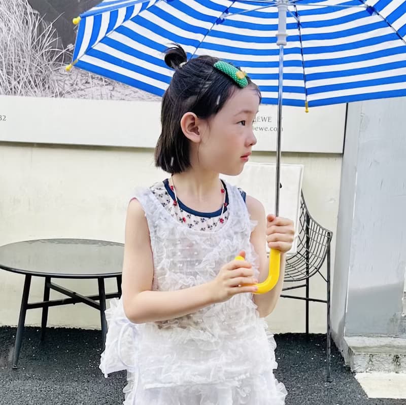 白色蕾絲花外搭背心 / 童裝 親子裝