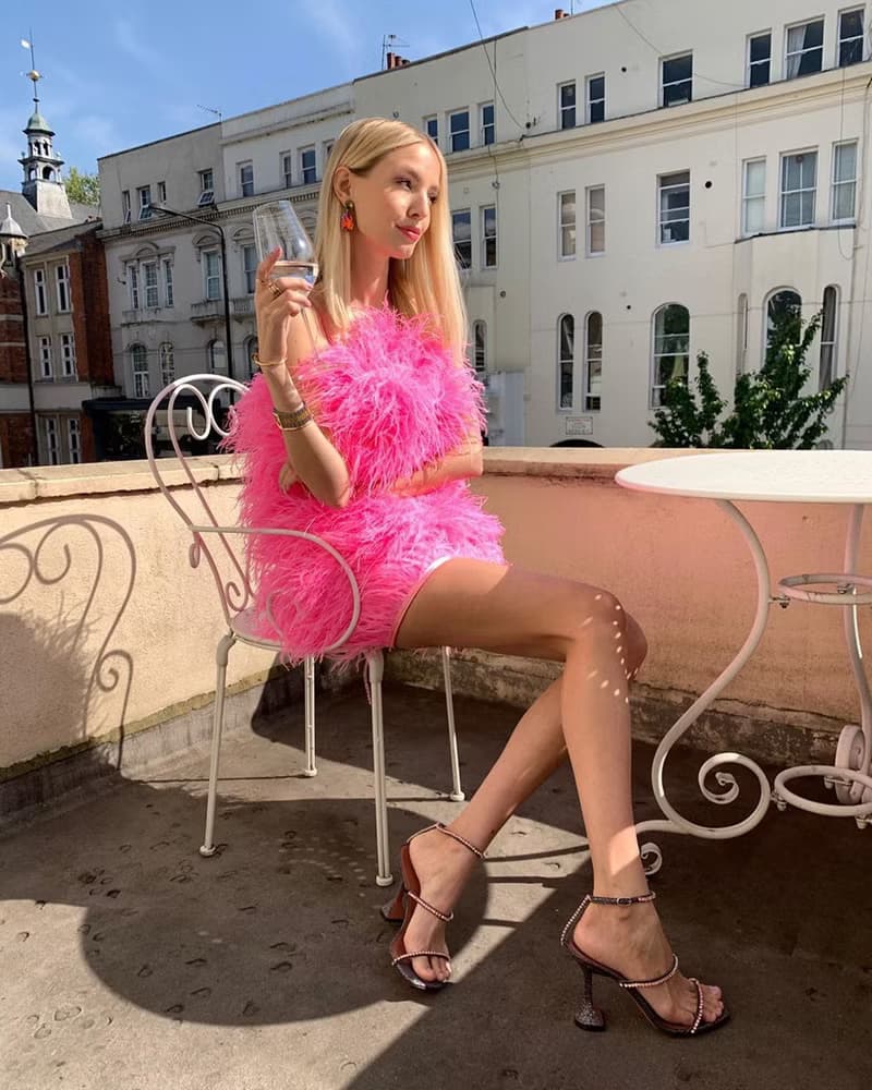 Aston shocking pink ostrich feather dress  for cocktail party dress
