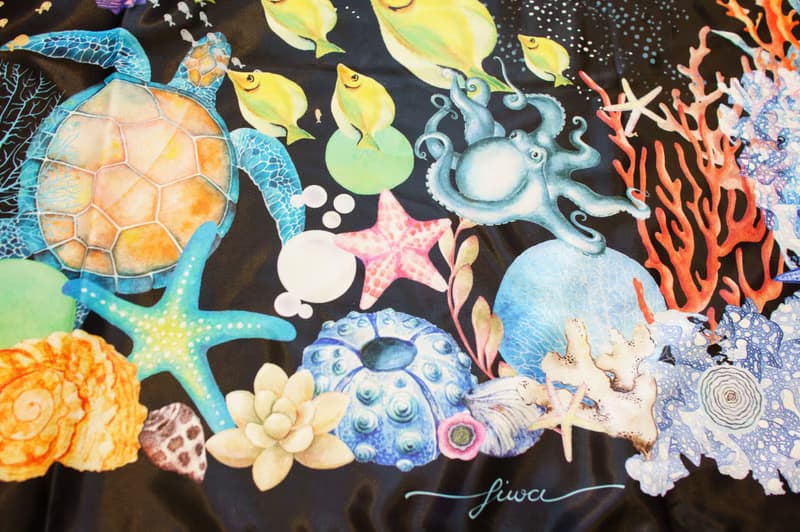 加勒比 - 海底世界絲巾／圍巾 (Caribbean-Star Scarf-Under the Ocean Collection)