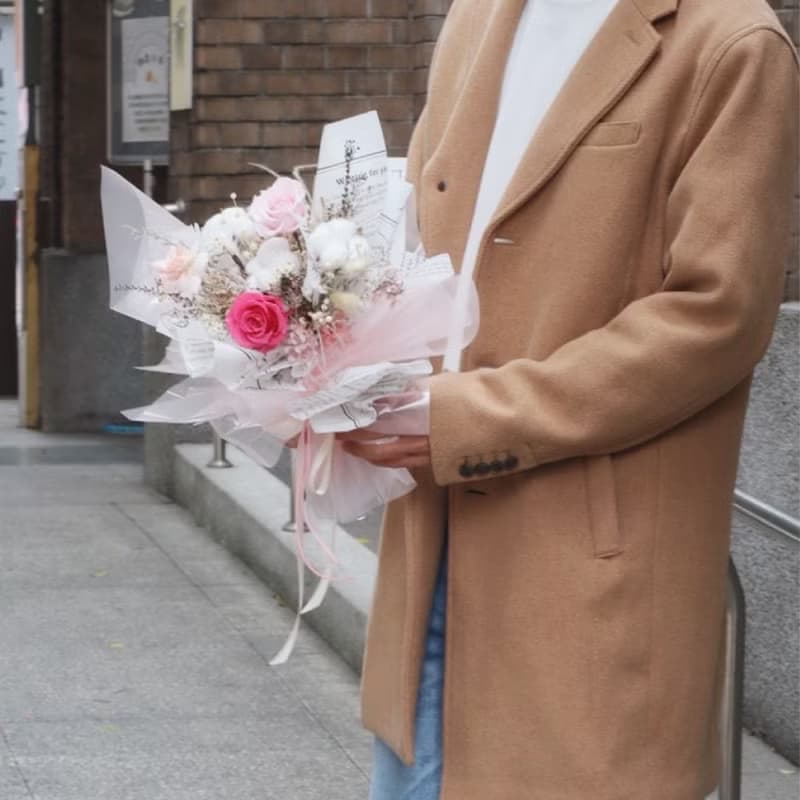 粉紅必勝永生花花束 | 粉紅色系 紀念日 情人節禮物 生日禮物