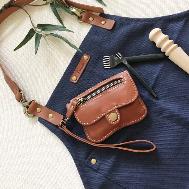 GENUINE LEATHER HAND STITCHED MINI PURSE / COIN PURSE / CARD HOLDER / POUCH