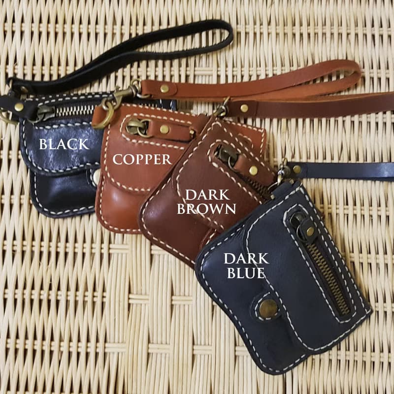 GENUINE LEATHER HAND STITCHED MINI PURSE / COIN PURSE / CARD HOLDER / POUCH
