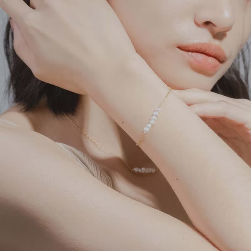 Balance 衡 淡水珍珠手鍊 金色 18K鍍金