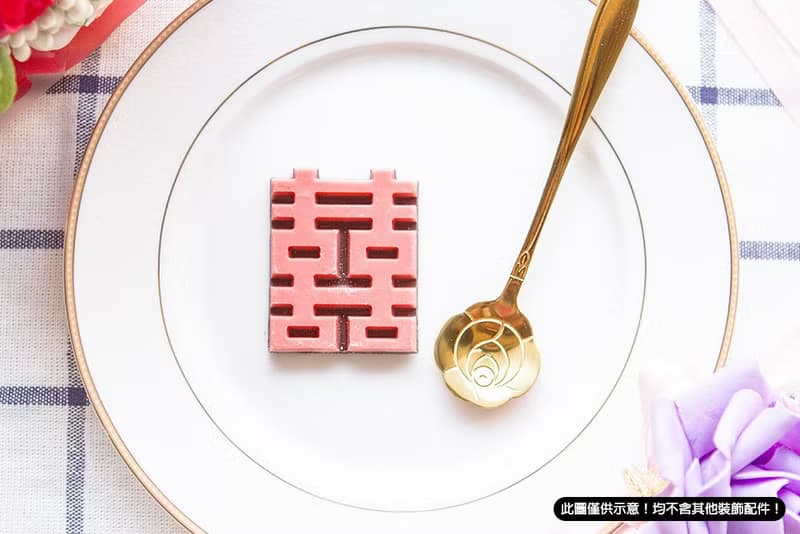 婚禮小物 囍字 時尚閃金包裝 玫瑰湯匙二入 禮品 餐具 禮物 桌上