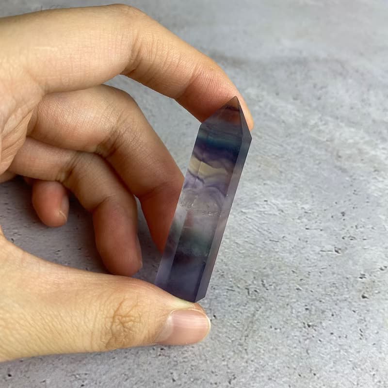 水晶柱- 彩螢石  辦公室療癒微景觀 裝置擺飾 一物一圖