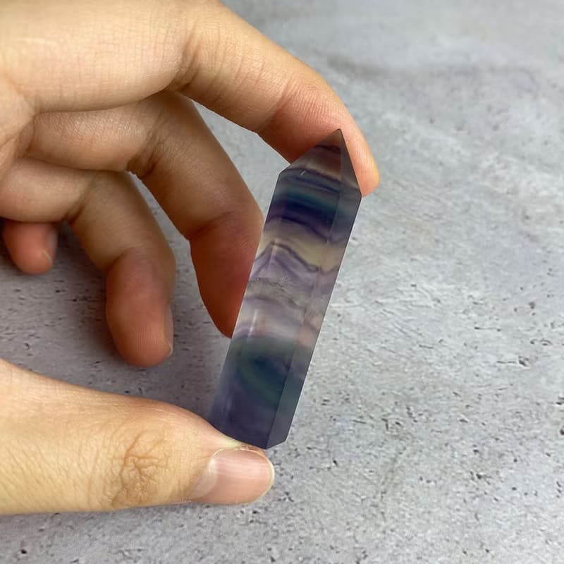 水晶柱- 彩螢石  辦公室療癒微景觀 裝置擺飾 一物一圖